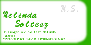 melinda soltesz business card